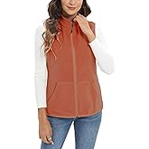 Argstar Women's Fleece Vest, Sleeveless, 6 Pockets, Lightweight, Casual, for Daily Life and Outdoor Activities