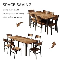 iPormis 7-Piece Dining Table Set with 6