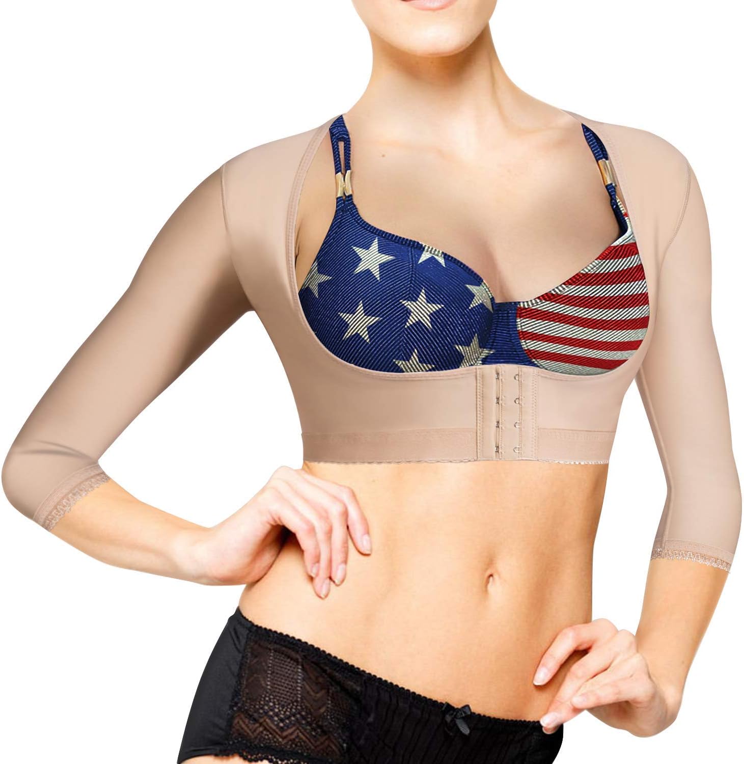 Lady Jeneva Upper Arm Shaper for Women/Posture Corrector with Slimming Arm Compression Sleeves/Post Surgery Weight Loss