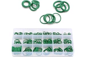 AWGUKA Pack-270 Automotive Air Conditioning Compressor Seal Ring, 18 Specifications O-Type Rubber Ring Assortment Set with Storage Box, Multi-Function Bearing Pump O-Ring, Universal for Cars (Green)