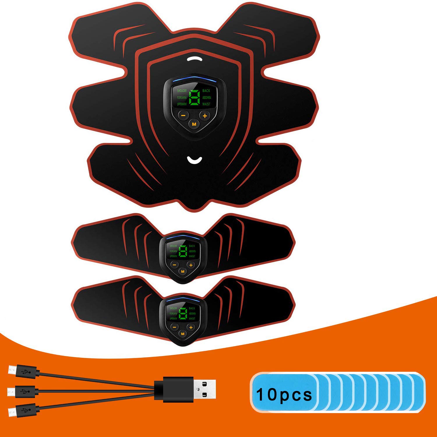 NewL ABS STIMULATOR with LCD Display - Portable Muscle Trainer with Rhythm & Soft impulse - 6 Modes & 10 levels with Simple Operation - Ultimate abs stimulator for Men Women