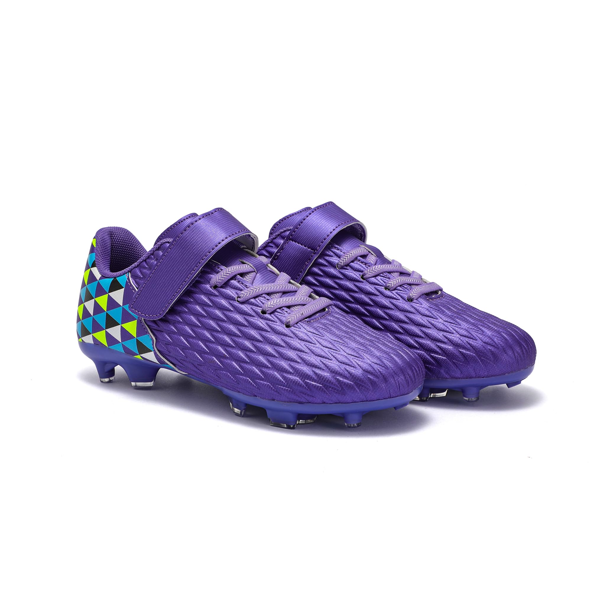 Photo 1 of Joybut Soccer Cleats for Kids & Youth | Lightweight Football Shoes for Firm Ground | Durable Girls & Boys Soccer Cleats with Non-Slip Sole | Comfortable Soccer Boots | Unisex Size 11-6 Purple