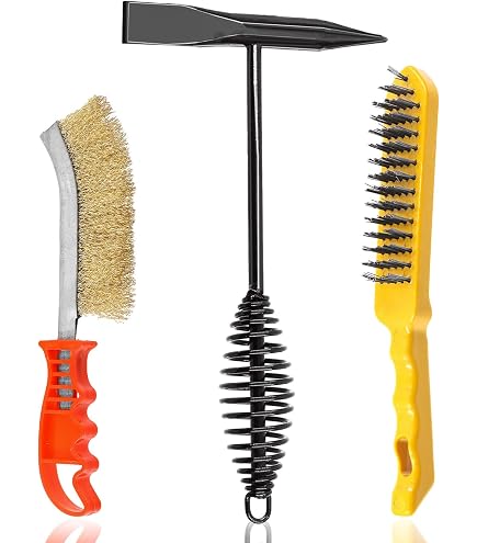 VASTOOLS Welding Chipping Hammer With Coil Spring Handle & 10” Wire Brush – Cone & Chisel Ends