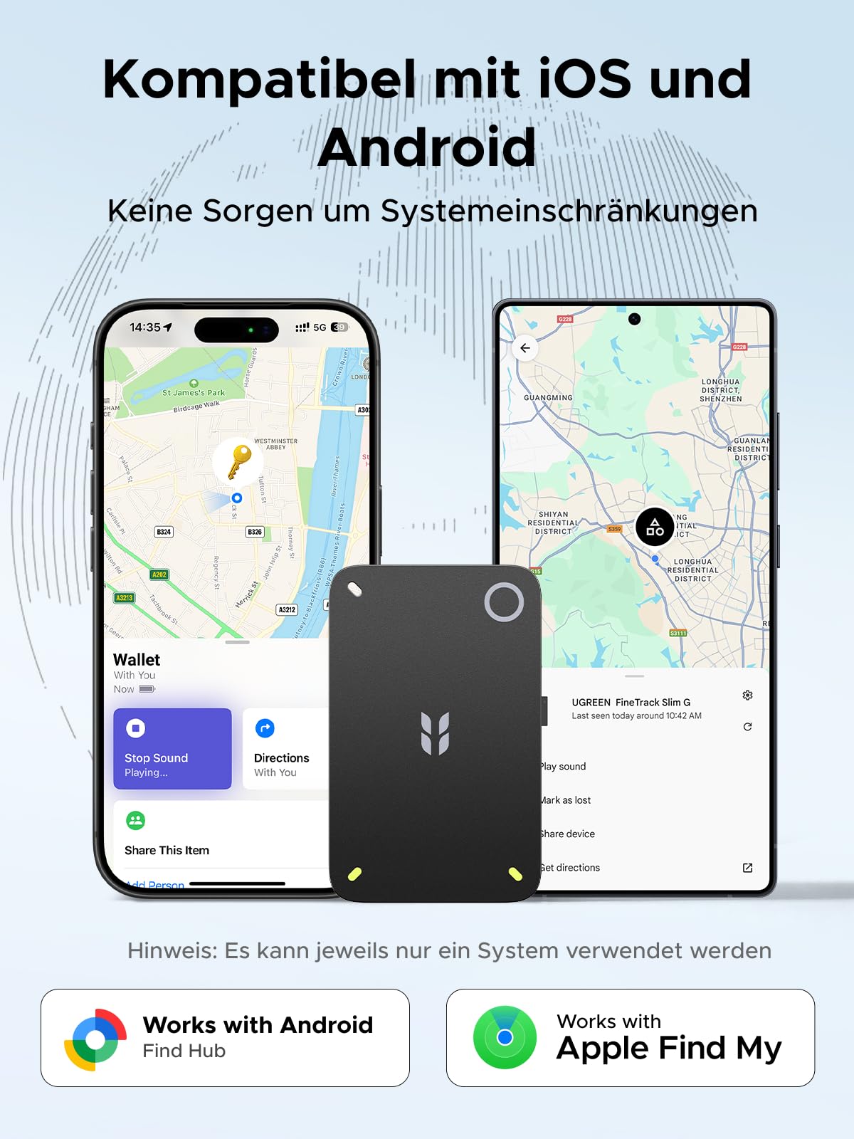 UGREEN FineTrack Slim Duo 2 für iOS & Android mit RFID-Betrugsschutz 2
