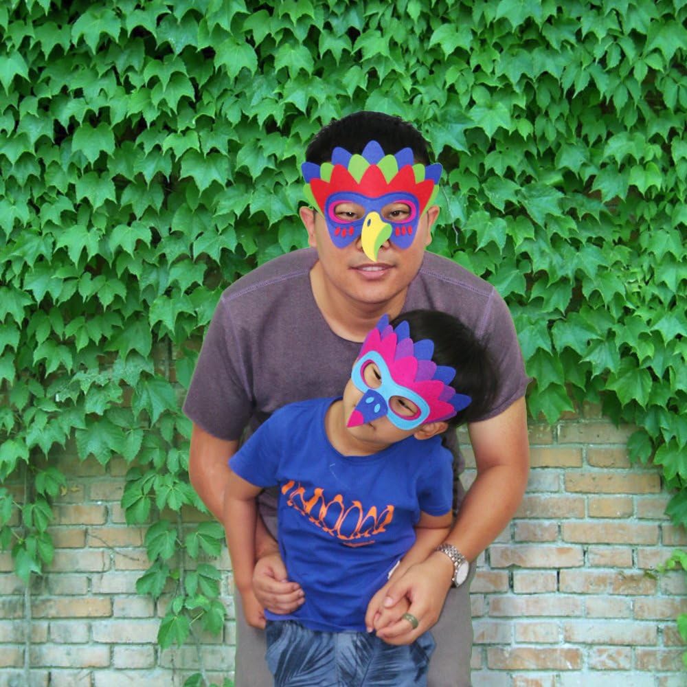 D.Q.Z Bird-Wings Costume for Kids, Eagle Parrot Costume with Bird Dress-Up Mask, Gifts for Girls Boys Cosplay Party Favors (Red-Blue): Clothing