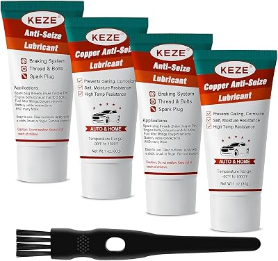 Lubricante antiadherente de cobre, resistente a la sal y la humedad, resistente al calor, para roscas de bujías, pasadores de calibrador y pastillas de freno, 28 g c/u, pack 4 uds