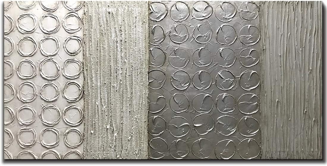 AMEI Art Paintings,24x48inch 3D Hand-Painted Retro Oil Paintings on Canvas Abstract Artwork Simple Elegant Home Wall Decor Art Wood Inside Framed Ready to Hang for Living Room Office