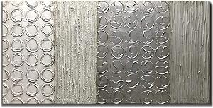 AMEI Art Paintings,24x48inch 3D Hand-Painted Retro Oil Paintings on Canvas Abstract Artwork Simple Elegant Home Wall Decor Art Wood Inside Framed Ready to Hang for Living Room Office