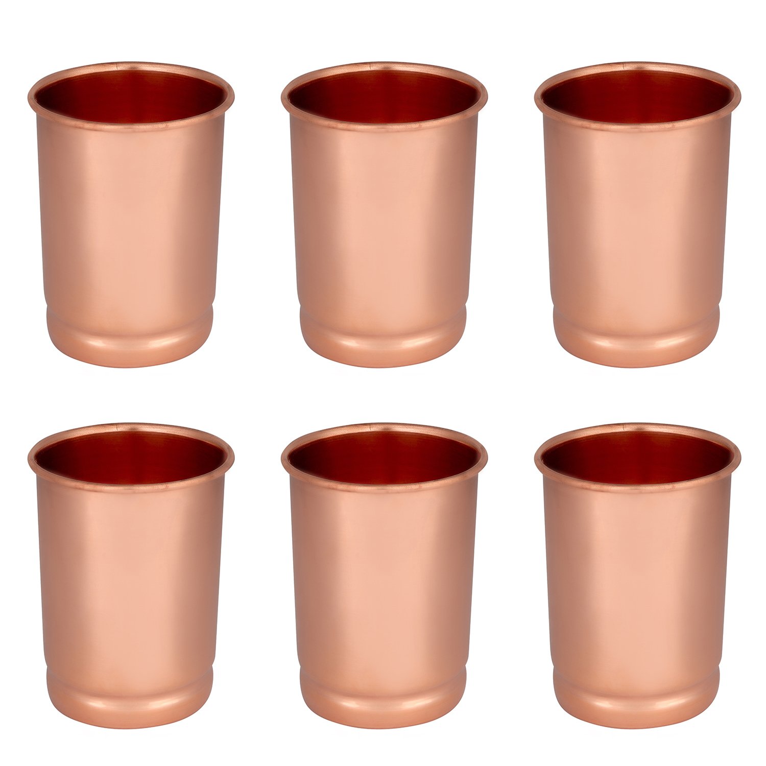 Zap Impex Pure Copper Plain Glasses Moscow Mule Tumbler (Set of 6)