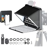 LENSGO 9.7&rdquo; Teleprompter for Camera iPad Tablet Smartphone w/Remote Control, APP Compatible with iOS &amp; Android System for Online Teaching Vlogger Live Streaming Interview, Fold in One Sec