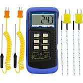 DANOPLUS Digital K Type Thermometer with 4 Thermocouples, Dual Channels Thermocouple Tester with MAX/MIN/AVG Temperature Measurement (-501300C)