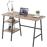 VECELO 43 Inch Computer Home Office Desk, Modern Simple Writing Desk with Storage for Bedroom, Simple Table Modern Student St
