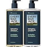 Every Man Jack Men's Shampoo and Conditioner Set - Australian Eucalyptus - Made w/Plant Powered Refreshing Ingredients like Peppermint & Jojoba Oil - 16 fl oz (2 Pack)