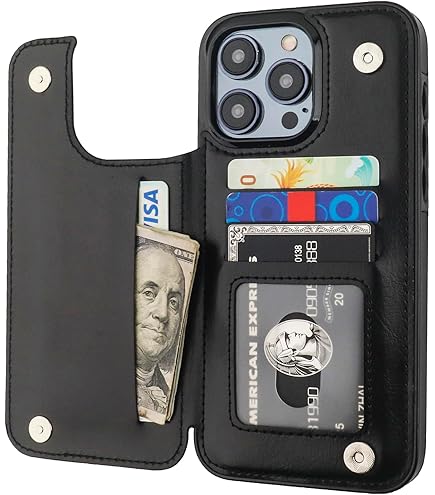 SZHAIYU 2-in-1 IPhone 14 Pro Max Hülle – Magnetisch, Mit Kartenhalter & Ständer, Leder