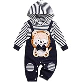 TOKIAGO Baby Boy Clothes Newborn Hoodie Romper Fall Winter One-piece Outfit Infant Cute Cartoon Clothing Set 0-18 Months
