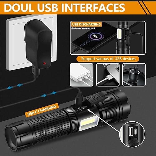 PHIXTON Flashlights Rechargeable LED High Lumens, Powerful 900,000 