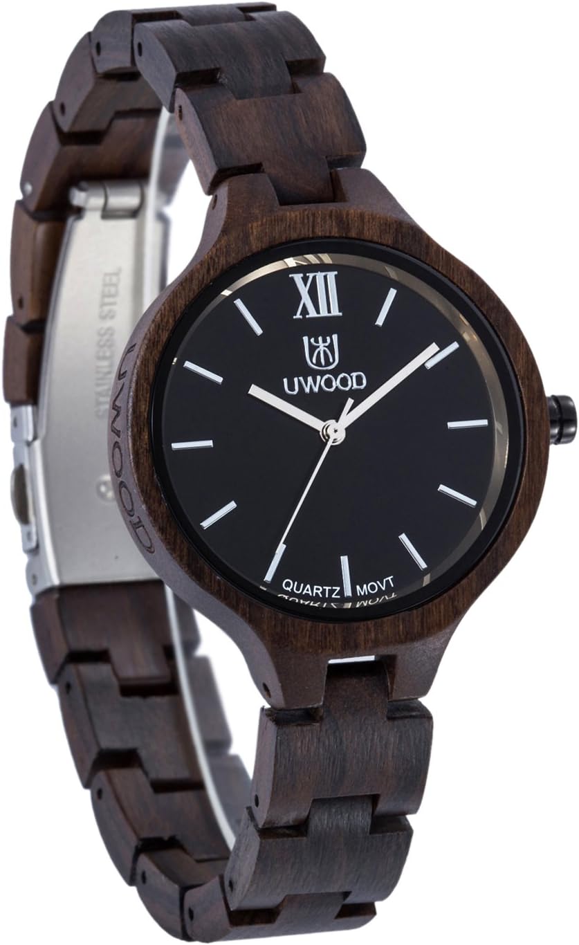 Wooden Watch Women,BIOSTON Handmade Vintage Casual Analog Quartz Wrist Watches Women Wooden Watches
