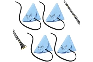 Wanmu 4Pcs Clarinet Swab Cloth, Pull Through Swab Instrument Cleaner Cloth, Clarinet Cleaning Cloth Swab for Inside Tube, Cleaning Swab Suitable for Clarinet Piccolo Flute Sax Saxophone (Blue)