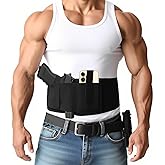 Belly Band Holster for Concealed Carry, Elastic Waistband Gun Holster for Men, Right and Left Hand Draw, Gun Accessories Fits Shield Ruger Glock 19 17 42 43 43x P238 and Similar Guns