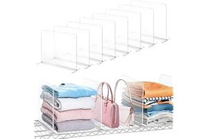DOLRRCM 10 Pack Shelf Dividers for Wire Shelves