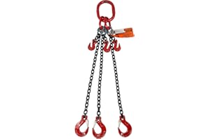 Advantage Rigging - Chain Sling - 3/8" x 6' Triple Leg with Sling Hooks and Adjusters - Grade 80
