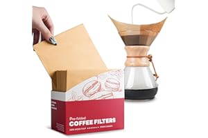 Brew Choice Pre-folded Natural Unbleached Coffee Filters - 100 Count, Compatible with Pour-Over Coffee Makers