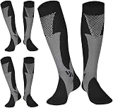Gcbiger Compression Socks 3 Pairs 20-30 mmHg Men Women XXXL Black view 1