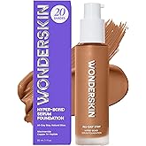 Wonderskin Hyper Bond All-Day Stay Serum Foundation – Waterproof, Transfer-Proof, 24HR Longwear Face Makeup with Niacinamide & Hyaluronic Acid – Lightweight, Natural Finish (Energy)