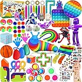 80 Pack Fidget Toys Set,Pop It Relieves Stress and Anxiety Sensory Fidget Toy for Children Girls Adults, Gift for Birthday Pa