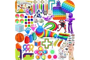 80 Pack Fidget Toys Set,Pop It Relieves Stress and Anxiety Sensory Fidget Toy for Children Girls Adults, Gift for Birthday Pa