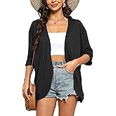Yekaty Womens Summer Cardigan Lightweight Short Sleeve Kimono Cardigans Beach Vacation Cover up
