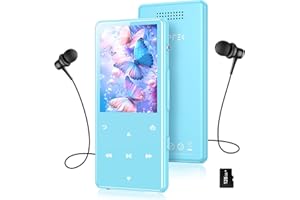 AGPTEK 128GB MP3 Player with Bluetooth 5.4, M6 2.4 inch Music Player with One-Click Recording, Built in Speaker and FM Radio,