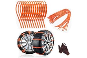 Universal Tire Chain Anti Skid Wheel Belts, Nylon Tire Straps, Adjustable Emergency Traction Belts for Cars, SUVs & Trucks, P