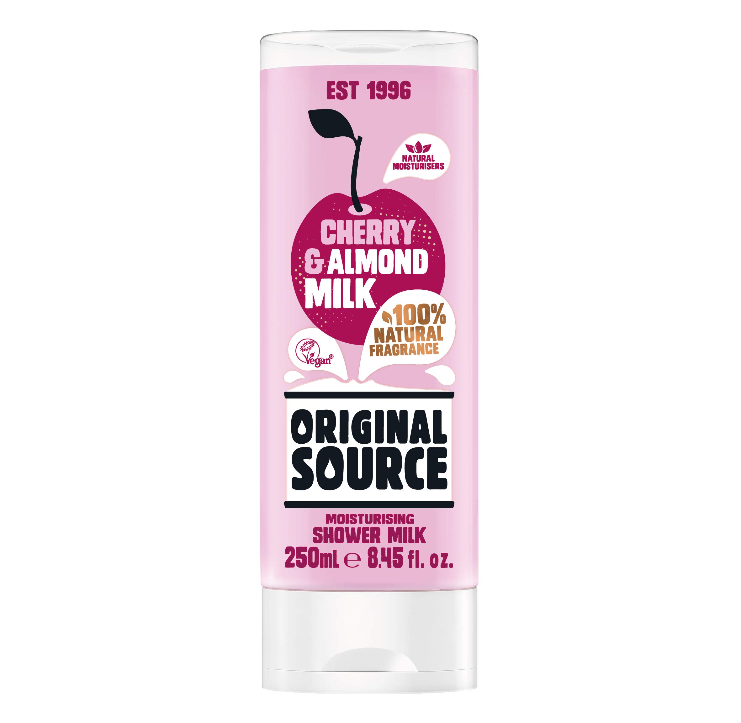 Original Source Vegan Cherry and Almond Shower Milk with Natural Fragrance, (250 ml x 6 Bottles), 100103434