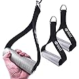 J Bryant Thick Gym Handles 2" Strong Grips Non Slip High Density Aluminum Metal Handles for Cable Machine Pulleys, Arm Wrestling Training, Wrist Finger Forearm Strengthener(1 Pair)