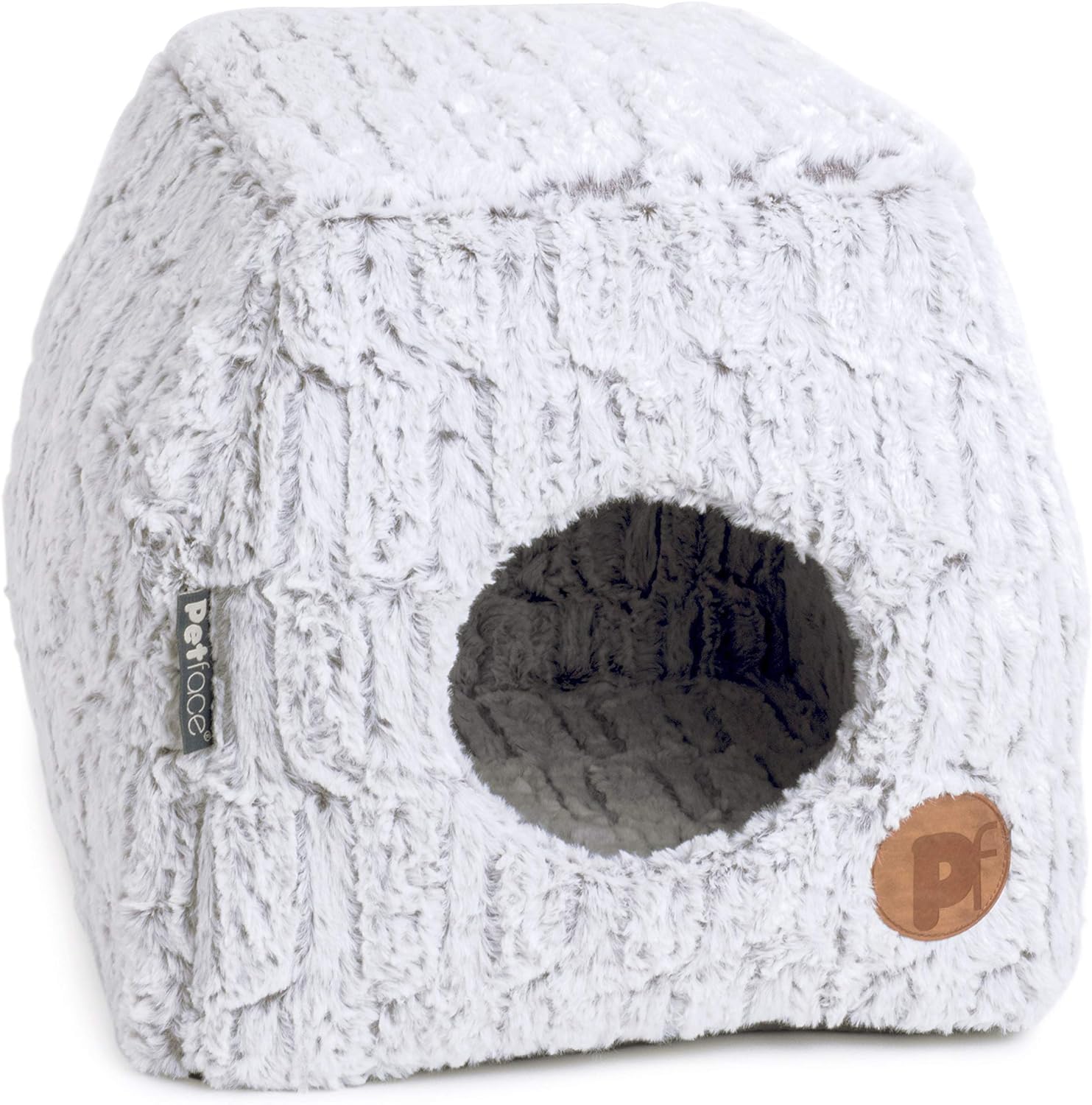 Petface Plush 2 in 1 Cat Cave, Luxury Bamboo Igloo Cat Bed, 35H x 35W x 35L cm