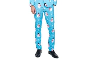 Tipsy Elves Men's Christmas Holiday Suit Pants - Ugly Christmas Sweater Inspired Slacks for Men