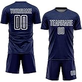 WLIIRIRE Personalized Soccer Jerseys for Men Women Boys Girls Customized Sports Team Uniform Make Football T-Shirts Shorts