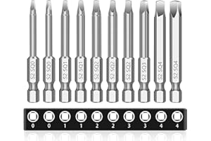 MulWark Robertson Square Allen Wrench Drill Bits Set 10PC Screwdriver Bit Set, 2.3" Long 1/4" Diameter Quick Release Shank Magnetic Square Drive Bit Set for Assembling Furniture