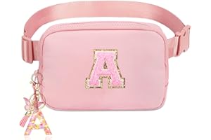 KEJEA Birthday Gifts for 3 4 5 6 7 8 9 10 11 12 13 Year Old Girls - Initial Fanny Pack Crossbody Bag Belt Bag Purse for Girls Teens Personalized Trendy Stuff for Kids Christmas Gifts A
