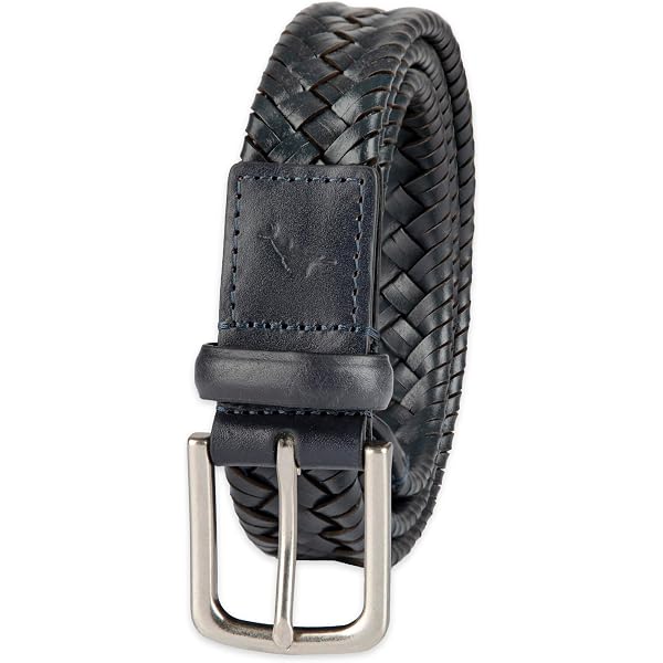 TOMMY BAHAMA Braided Black Leather Belt • Modern Western Boho Minimalist Braided Leather Stretch Belt main image 3