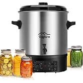 Electric Water Bath Canning Machine 24.5QT, Equipped with Temperature Knob Control and Timer Automatic Insulation, Suitable for Beginners and Professionals to Make Canned Fruits, Jams, Pickles, Etc