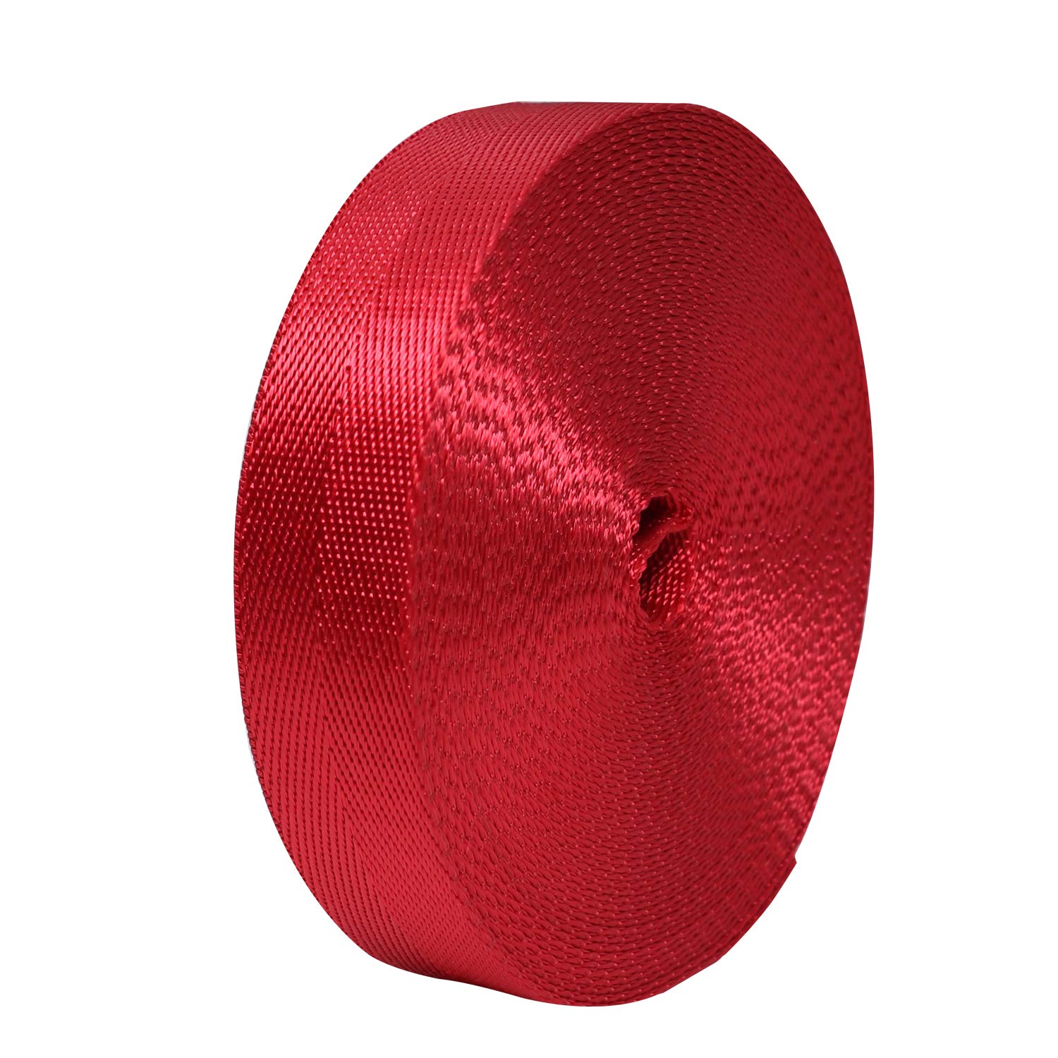 Photo 1 of Devobunch Nylon Webbing Straps, 1 Inch Wide Heavy Duty Nylon Strap, Durable Flat Rope Webbing, 10 and 25 Yard Roll for Backpack Strapping, Tie-Down, Dog Leash, 18 Vibrant Colors (Ruby, 25 Yard)
