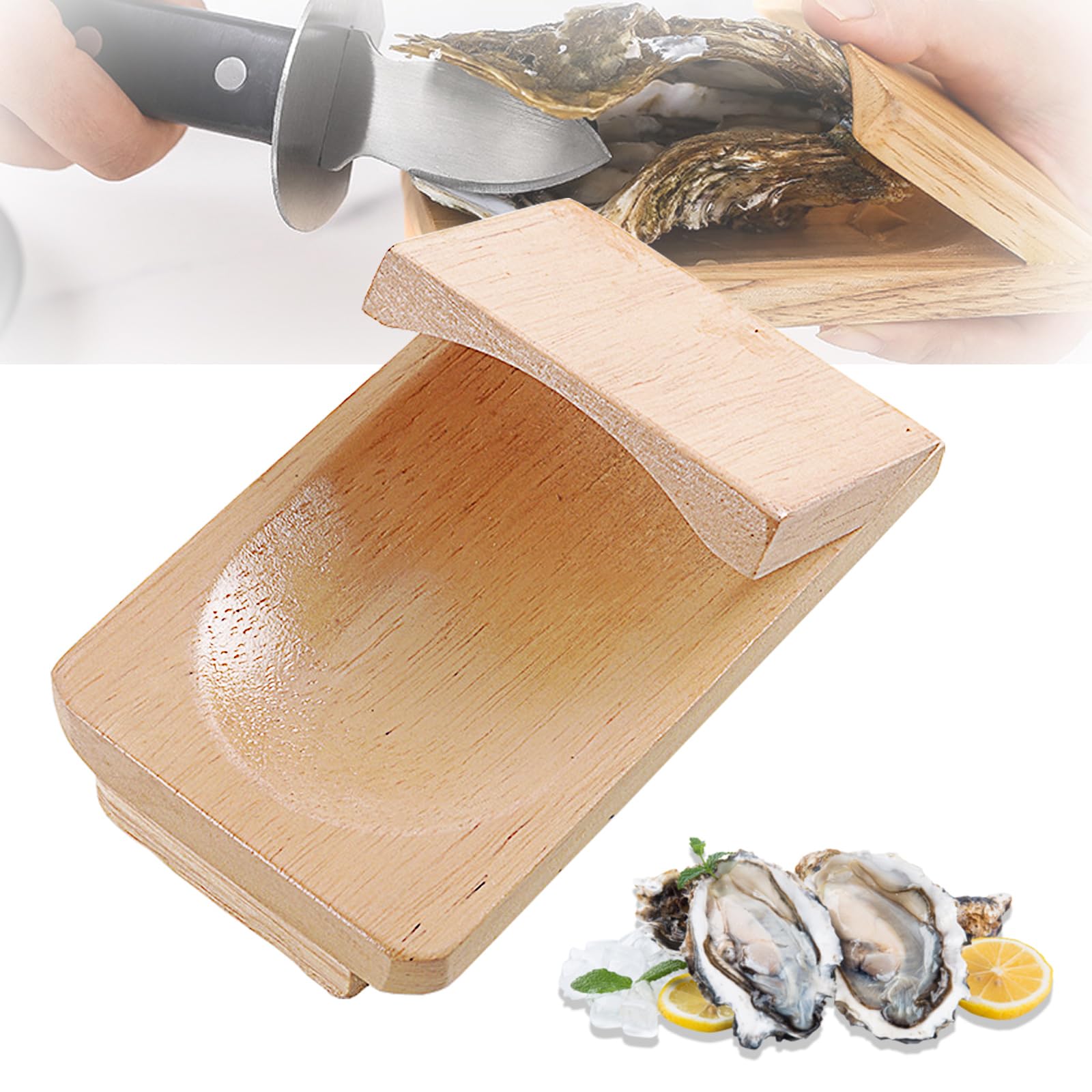 1/2/3PCS Oyster Shucking Clamp, 8×13cm Wood