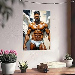 HMLZSJ Nude Muscle Male Torso Portrait Art Gay