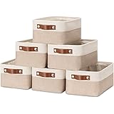 HNZIGE Small Fabric Baskets for Organizing(6 pack) Collapsible Storage Baskets for Shelves, Closets, Laundry, Nursery, Decora
