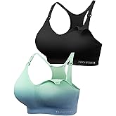 HOFISH Support Nursing Bras for Breastfeeding Medium Impact Maternity & Nursing Sports Bra Seamless Racerback Pregnancy Bra
