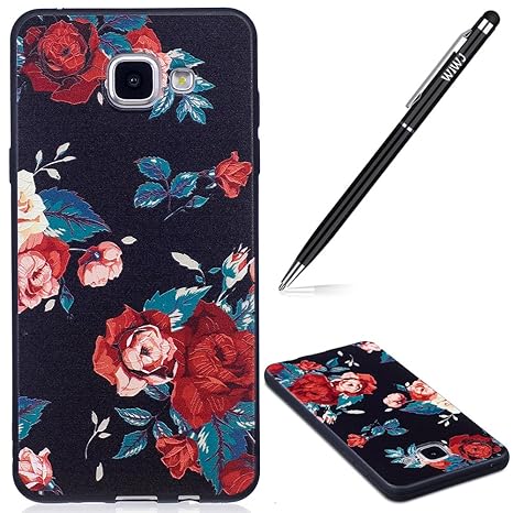 Galaxy A5 2016 Hülle,Galaxy A5 2016 Handyhülle,WIWJ Hülle Geprägte TPU Soft Silikon Backcover Case mit Gemalt Kunst Malerei M