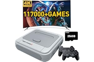 Kinhank Super Console X Retro Video Game Console Built in 117,000+ Games,Emulator Console Compatible with Most Emulators,Game Consoles for 4K HD Output,5 Players,LAN/WiFi,2 Gamepads(SX-256GB)
