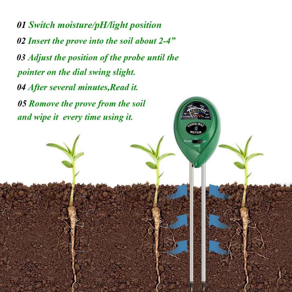 Cheap&Perfect Soil Tester Kit, 3in1 Soil Tester Moisture Meter, Light